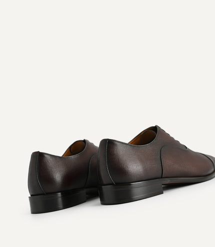 Textured Leather Oxford Shoes