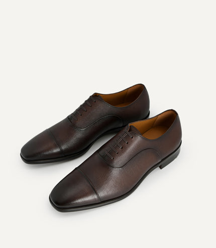 Textured Leather Oxford Shoes