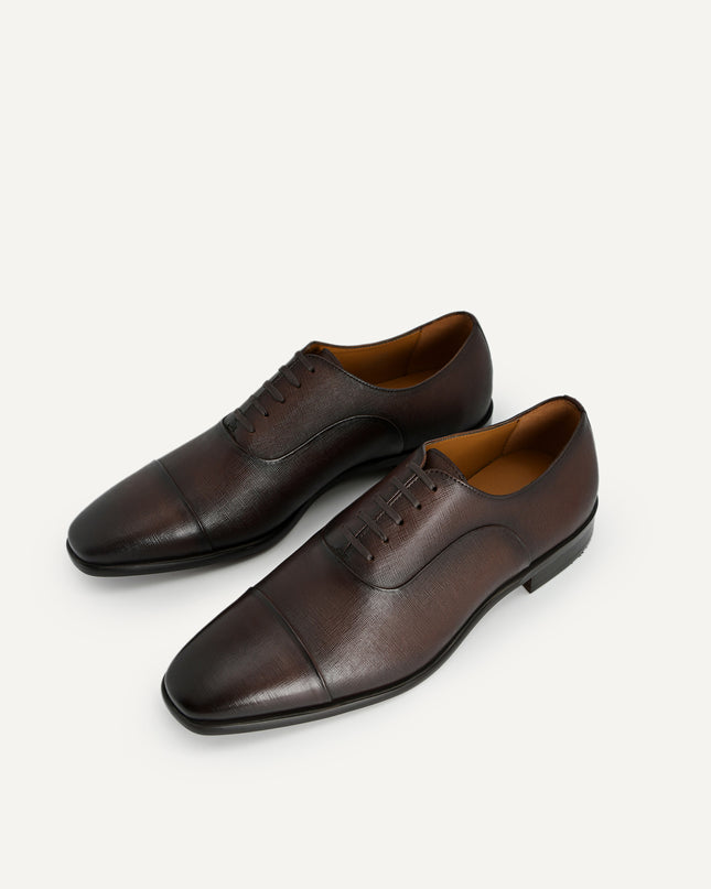 Textured Leather Oxford Shoes