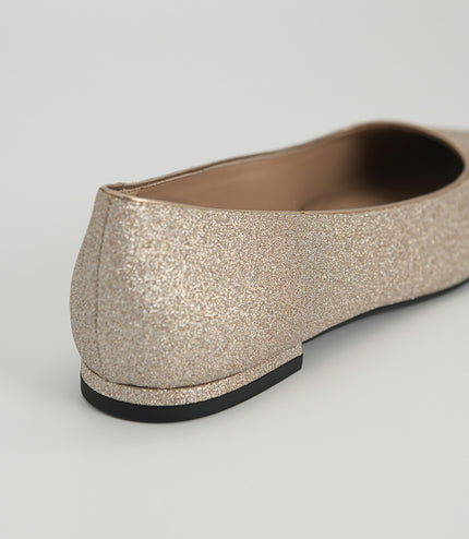Glitter Leather Flats