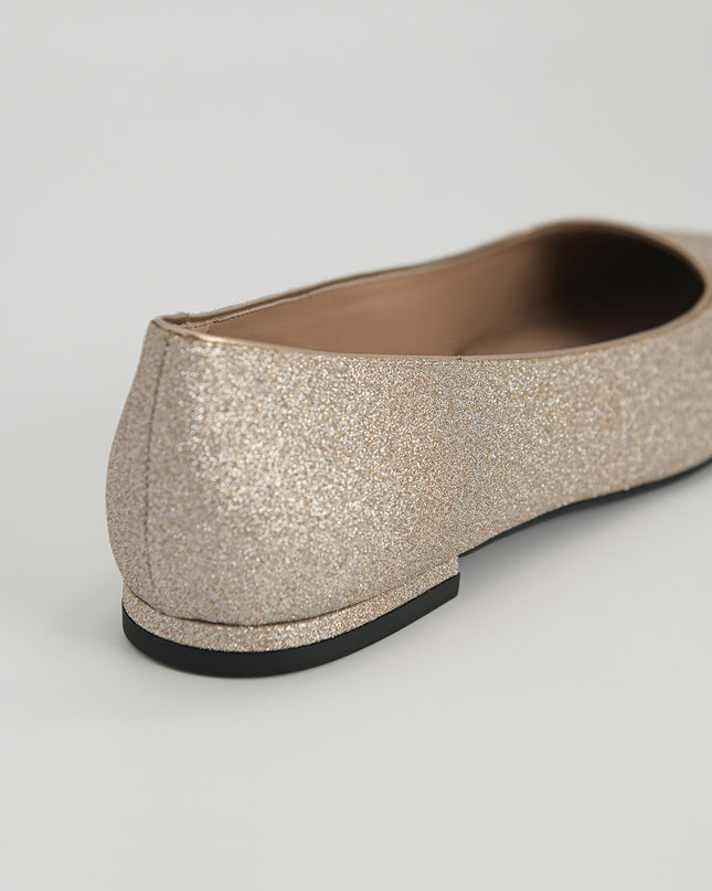 Glitter Leather Flats