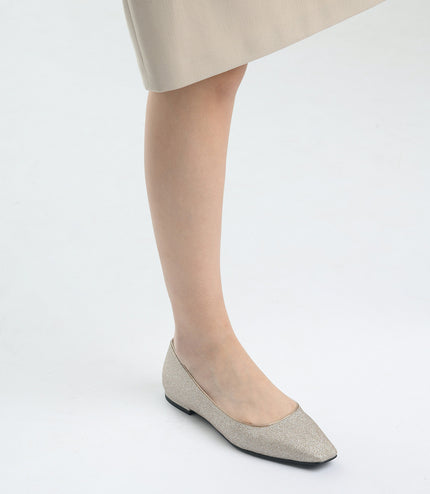 Glitter Leather Flats