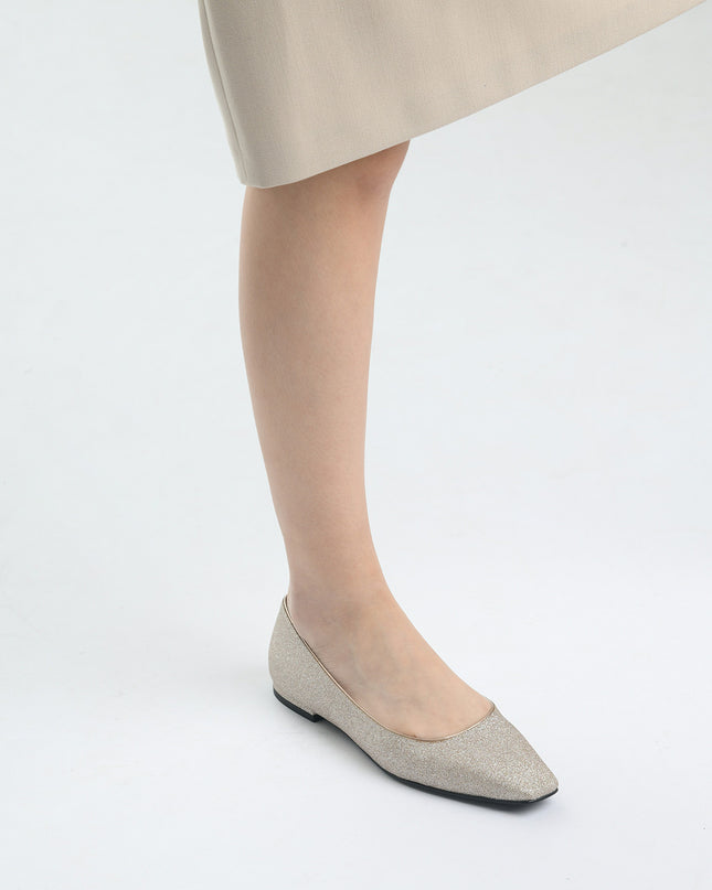Glitter Leather Flats