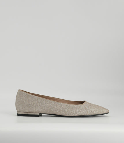 Glitter Leather Flats