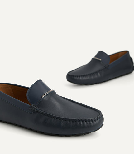 Leather Moccasins with Metal Bit