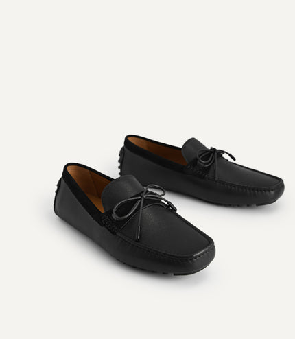 Leather Moccasins with Bow Detailing