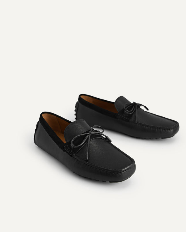 Leather Moccasins with Bow Detailing