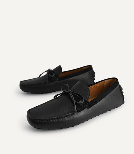Leather Moccasins with Bow Detailing
