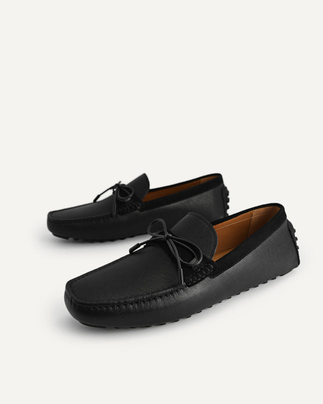 Leather Moccasins with Bow Detailing