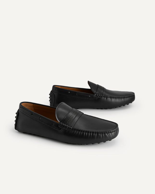 Leather Moccasins with Stitch Detailing