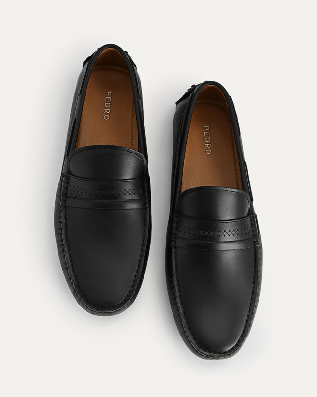 Leather Moccasins with Stitch Detailing
