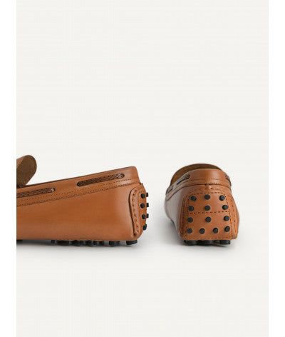 Leather Moccasins with Stitch Detailing