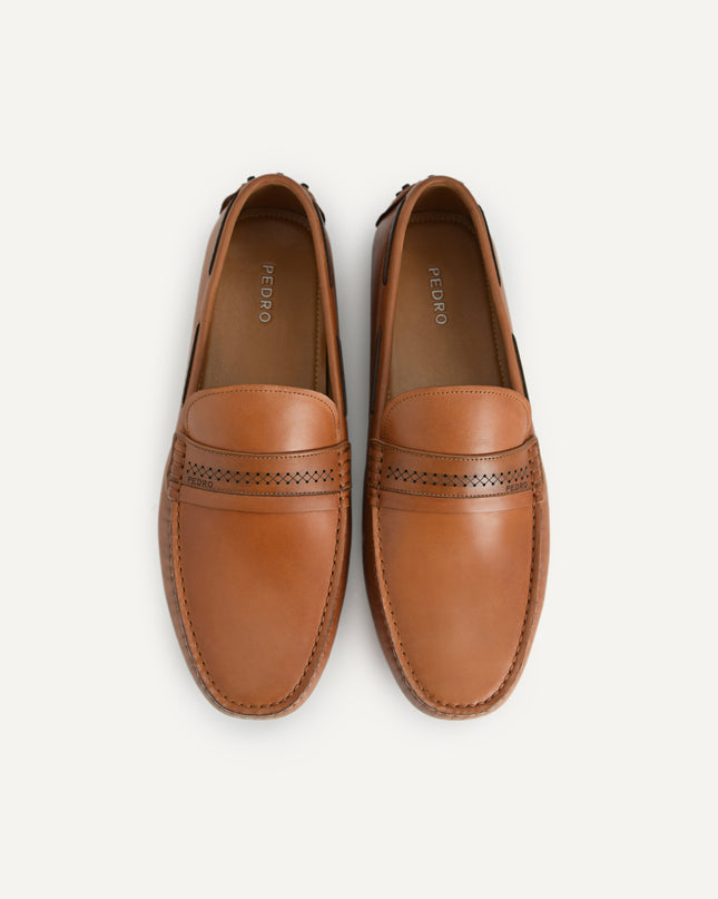 Leather Moccasins with Stitch Detailing