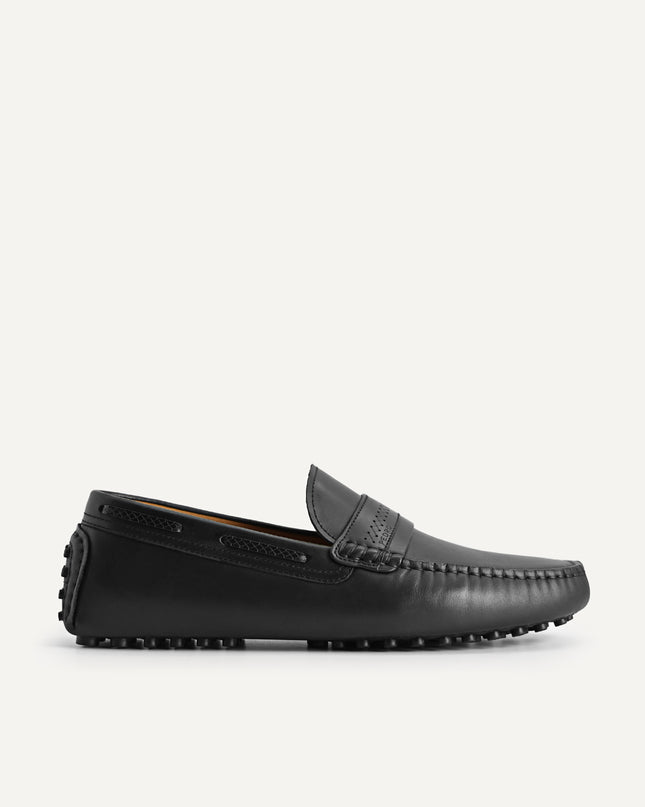 Leather Moccasins with Stitch Detailing