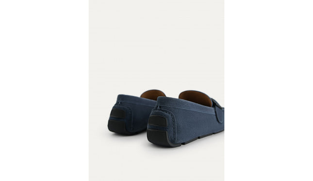Suede Leather Moccasins with Buckle Detailing