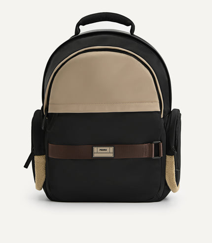 Faux Fur Nylon Backpack
