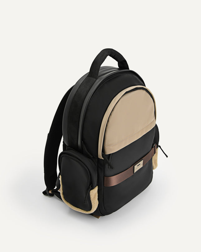 Faux Fur Nylon Backpack