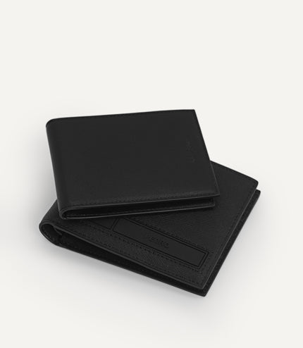 Textured Leather Wallet with Insert