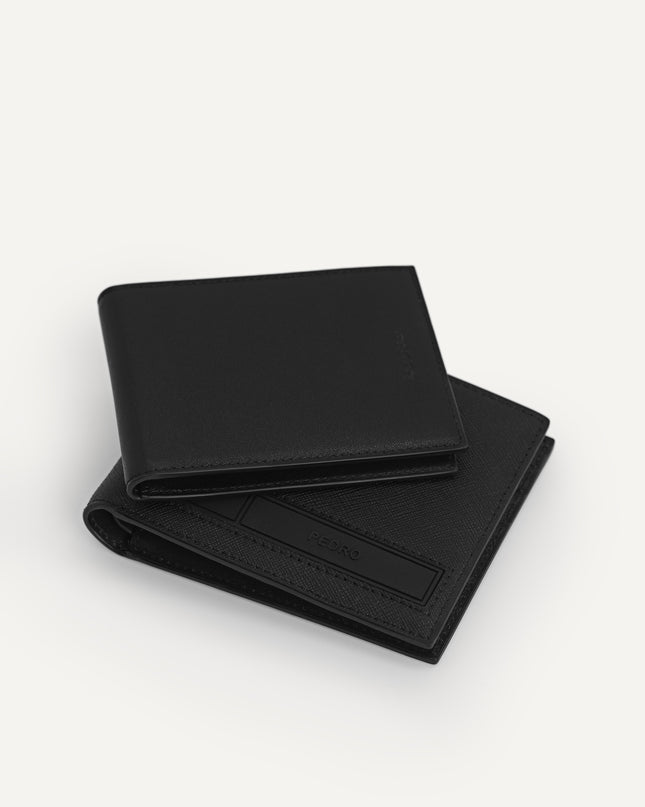 Textured Leather Wallet with Insert