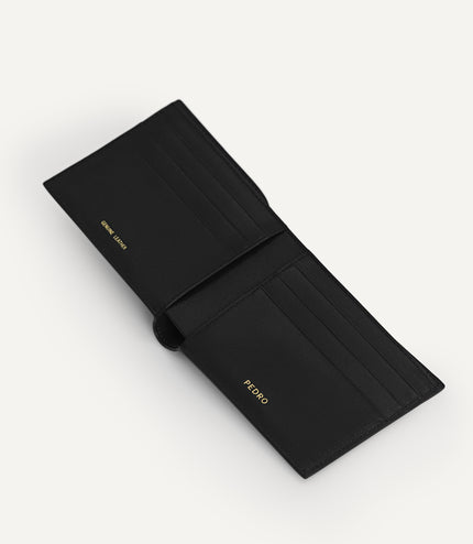 Textured Leather Wallet with Insert