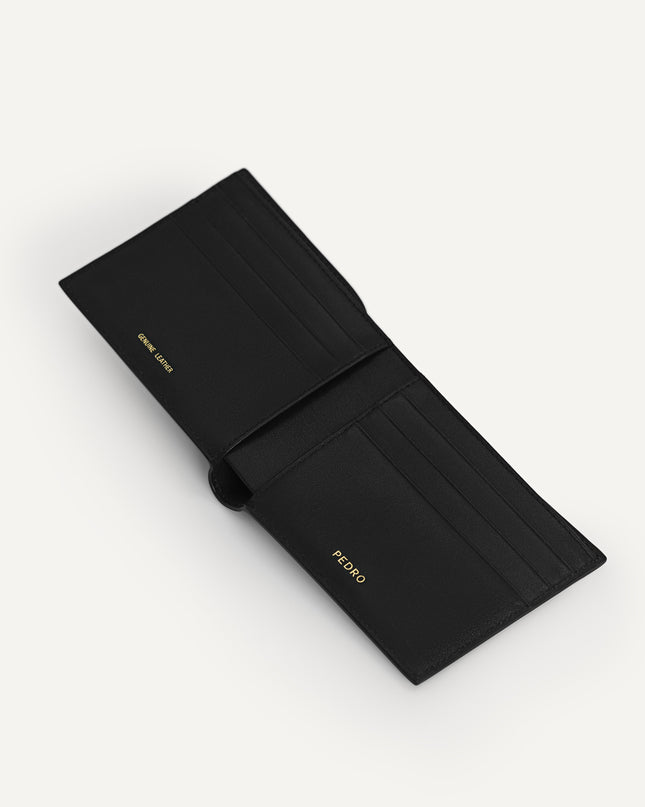 Textured Leather Wallet with Insert