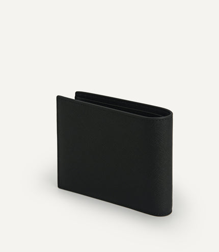 Textured Leather Wallet with Insert
