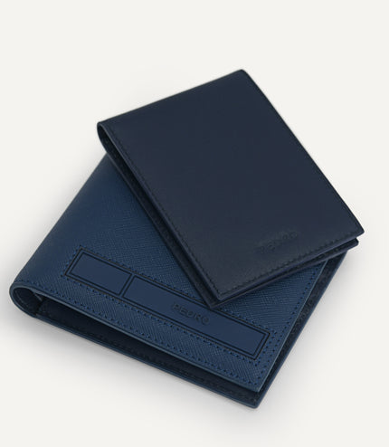 Textured Leather Wallet with Insert