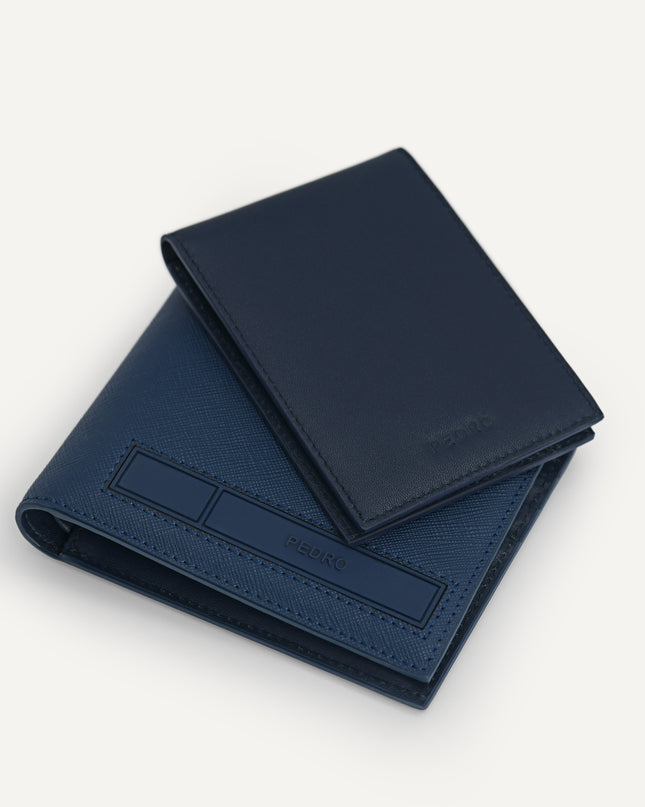 Textured Leather Wallet with Insert
