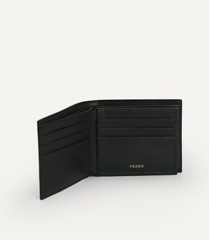 Textured Leather Wallet with Insert
