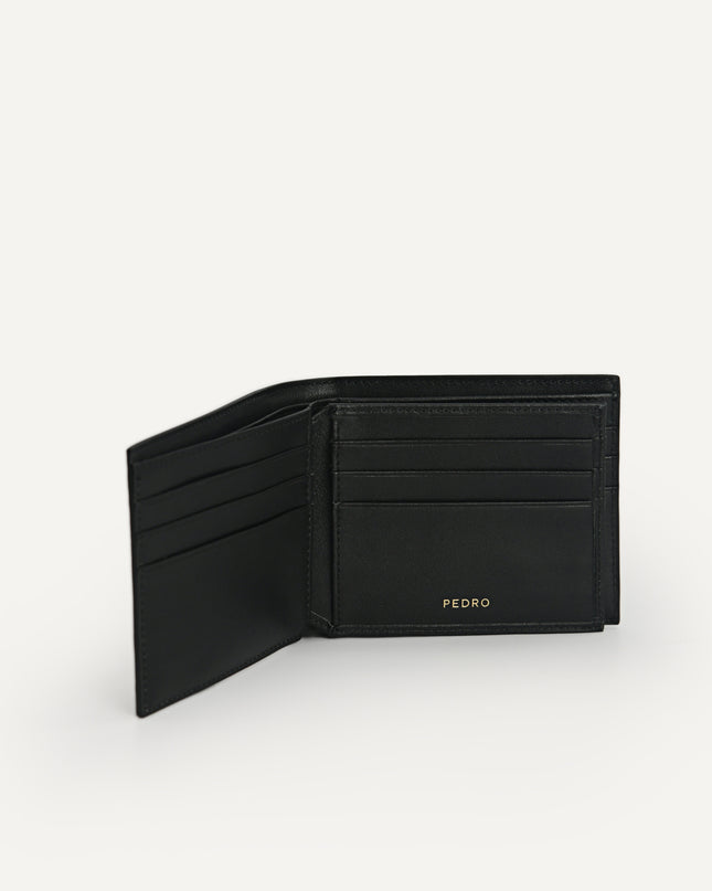 Textured Leather Wallet with Insert