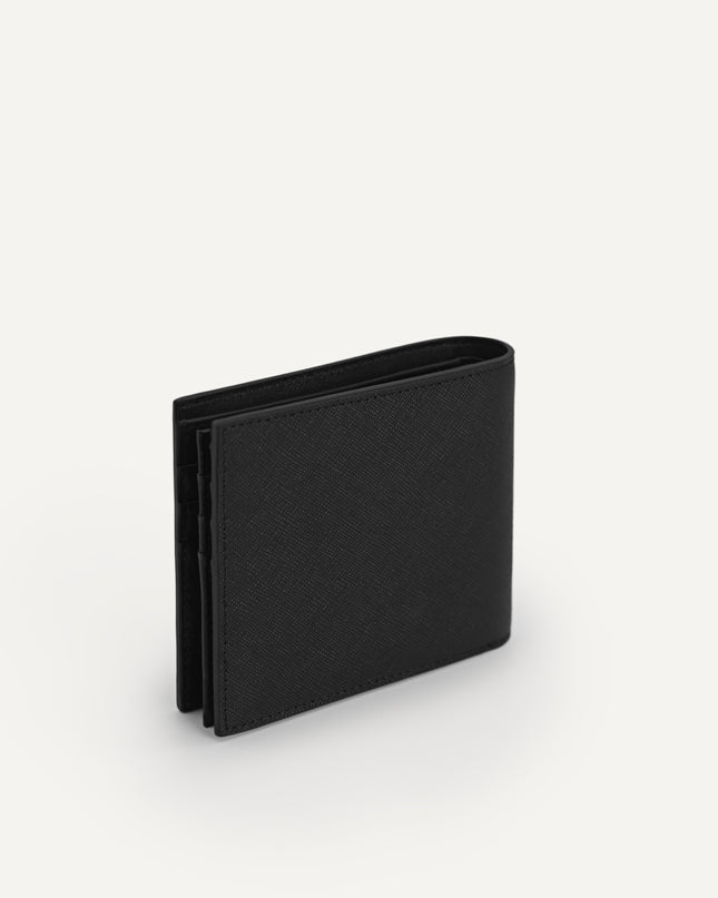 Textured Leather Wallet with Insert