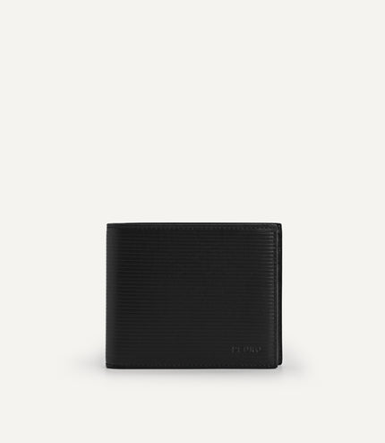Textured Leather Wallet with Insert