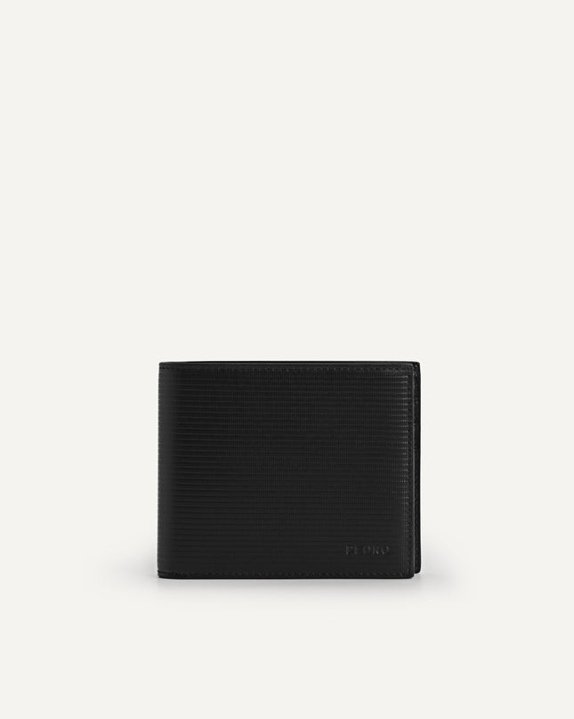 Textured Leather Wallet with Insert