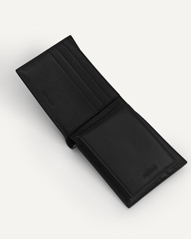 Textured Leather Wallet with Insert