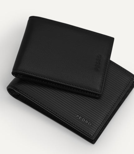 Textured Leather Wallet with Insert