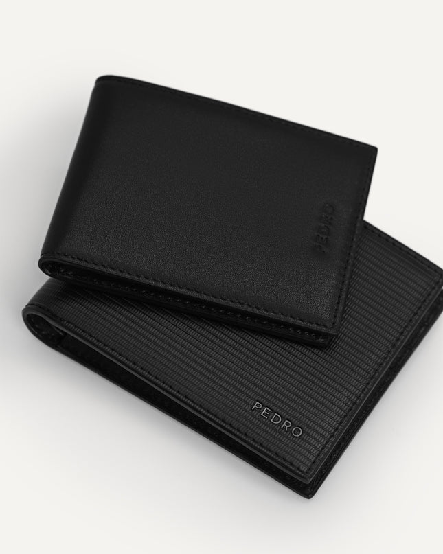 Textured Leather Wallet with Insert