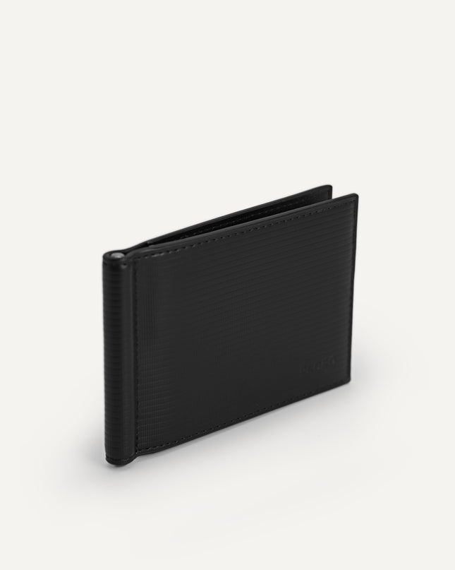 Textured Leather Wallet with Money Clip