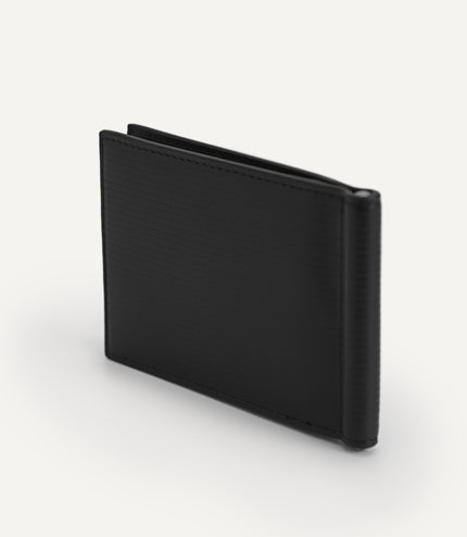 Textured Leather Wallet with Money Clip
