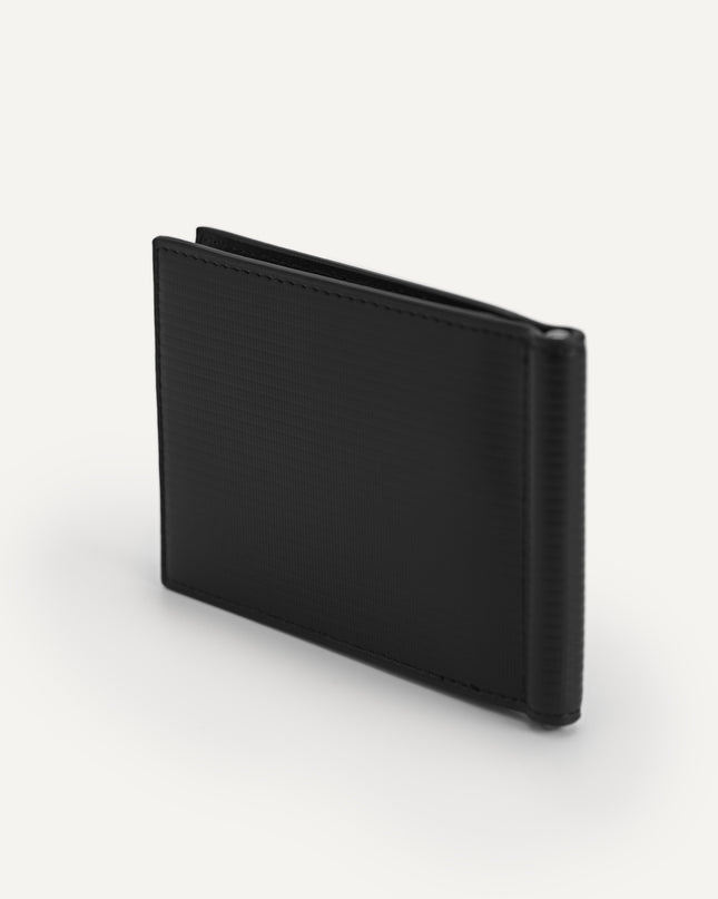 Textured Leather Wallet with Money Clip