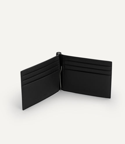 Textured Leather Wallet with Money Clip