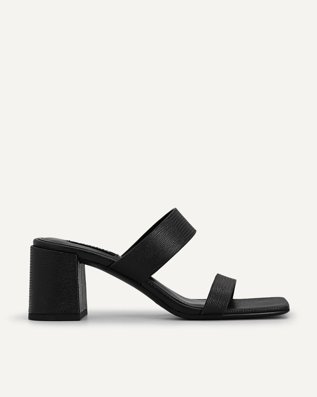 Lizard-effect Heeled Sandals