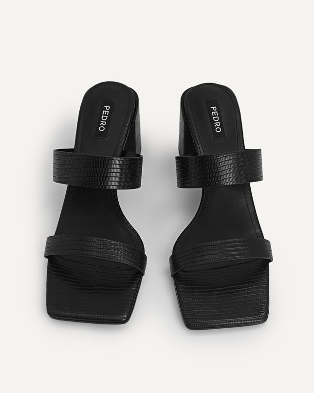 Lizard-effect Heeled Sandals
