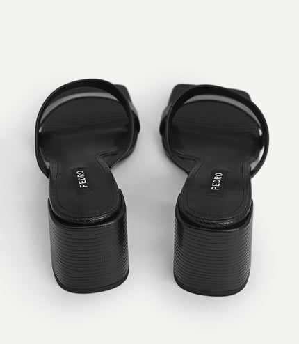 Lizard-effect Heeled Sandals