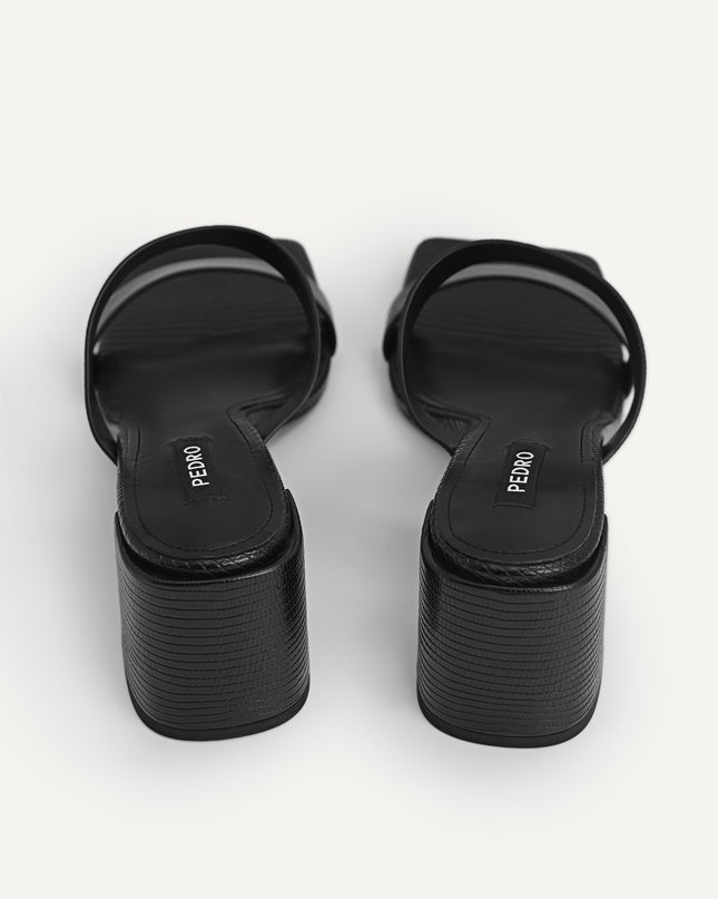Lizard-effect Heeled Sandals