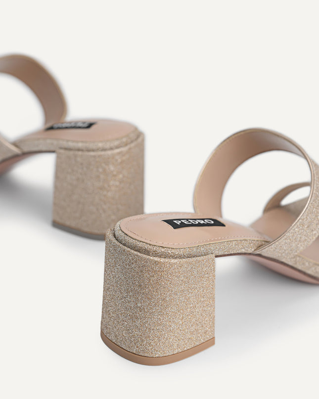 Glitter Leather Heeled Sandals
