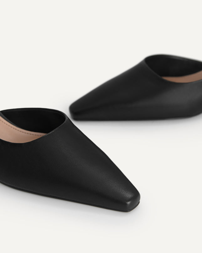 Bow-Detailed Leather Slingback Heels
