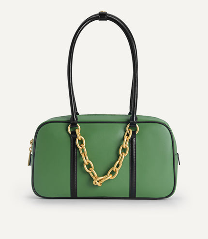 Chain Detailed Top Handle Bag