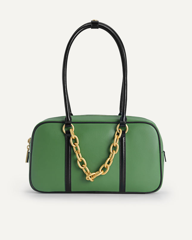 Chain Detailed Top Handle Bag