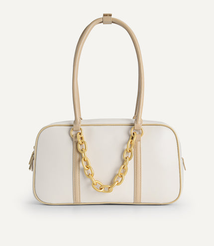 Chain Detailed Top Handle Bag