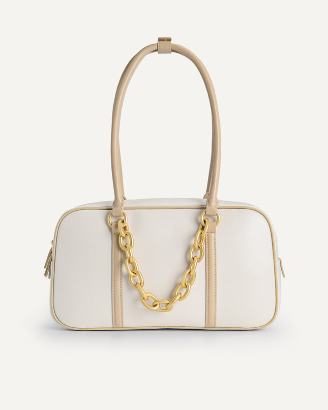 Chain Detailed Top Handle Bag